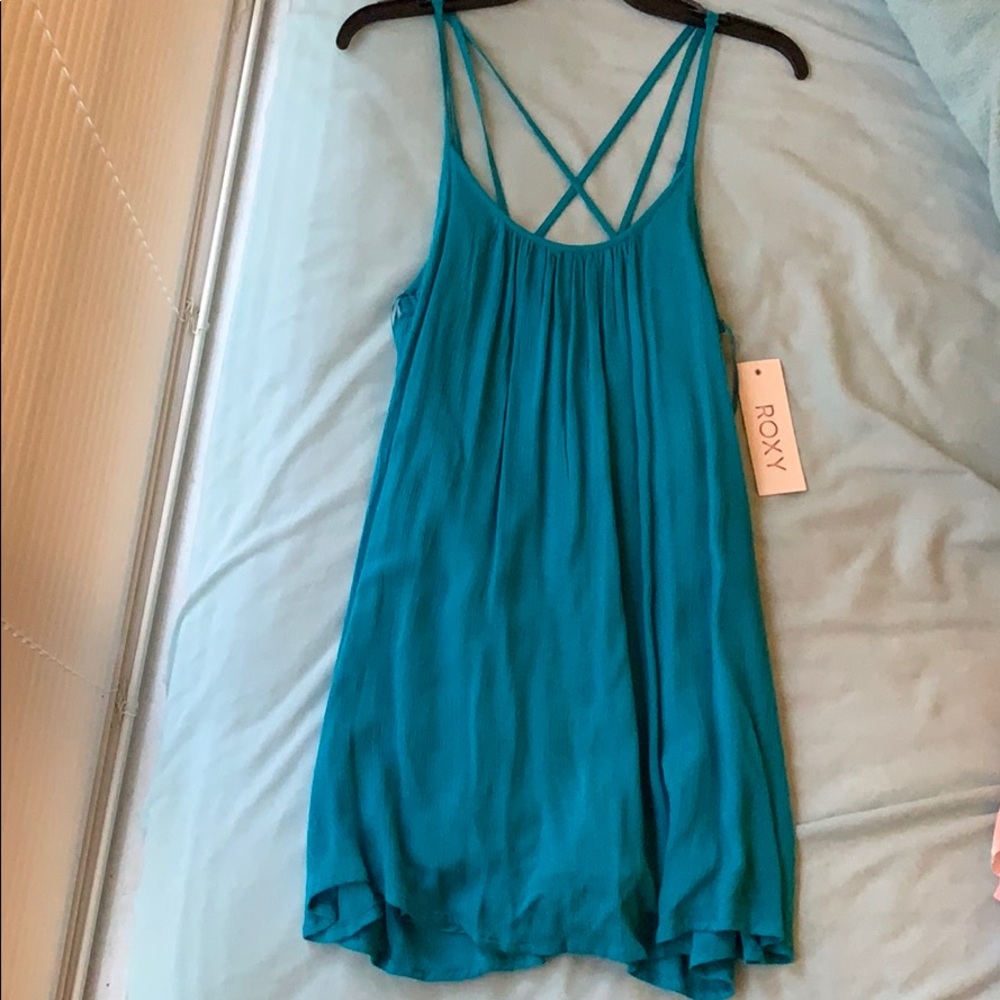 Teal Strappy Back Roxy Sundress